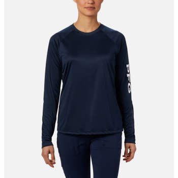 Columbia PFG Tidal II Long Sleeve, Sudaderas Azul Marino Blancos Para Mujer | 182736-EHN